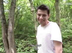 CH 306, Camera guy pays a young guy in white T with black stripes to suck and be fuck