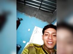 latino shows cock in room
