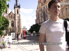 CH 319, Camera guy pays a young guy in white T and brown trousers to suck and be fuck