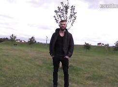 CH 321, Camera guy pays a bearded young guy in black puffa jacket to suck and be fuck
