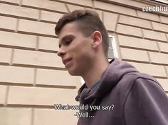CH 324, Camera guy pays a young guy in black hoodie and cap to suck and be fucked
