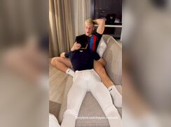 Blond Twunk Hayes being worshipped by Mexican twink in sportswear