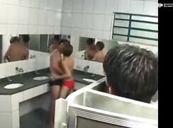 Bathroom Threesome - gay sex - couple sex videos - anal sex, oral sex, cumshot