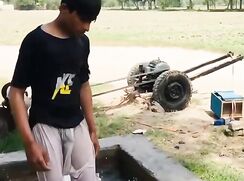 Desi twink in tubewell with dick print