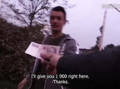 CH 330, Camera guy pays a young guy in grey hooded "83" hop to suck and be fucked