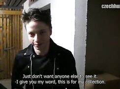 CH 346, Camera guy pays a young guy in black bikers jacket to suck and be fucked