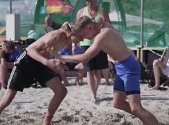 Straight Blond Boys Beach Fight