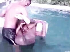 Friends playing out in public