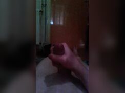 Secret cumshot on the bathroom floor