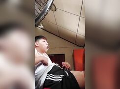 My cousin demonstrates his favorite hobby, beating-off