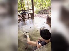 Caught jerking-off at camp and cumming