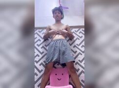 20 yo with tattoos flexes and jerks-off. Nice bush and dick.