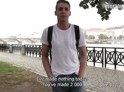 CH 364, Camera guy pays a young guy in white T and backpack to suck and be fucked