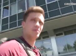 CH 363, Camera guy pays a young guy in red T and backpack to suck and be fucked
