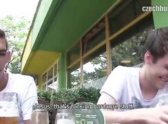 CH 366, Camera guy pays 2 young guys, both in white Ts with an image on them, to suck