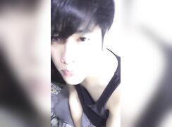 cute faced asian boy moans and wanks