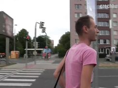 CH 370, Camera guy pays a young guy in a pink "Visions of Paradise" T, to suck and be