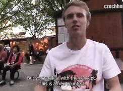 CH 380, Camera guy pays a young guy in a white "Sherland" T, to suck and be fucked