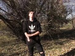 CH 385, Camera guy pays a young guy in a black "adidas" top, and black ripped jeans,