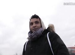 CH 388, Camera guy pays a young guy in a black jacket and a violet scarf, to suck and