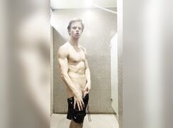 AHV - Twink is jerking off during his workout