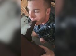 Navy boy sucks his buddy