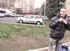CH 392, Camera guy pays a young guy in black puffa jacket, to suck and be fucked