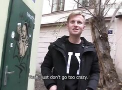 CH 394, Camera guy pays a young guy all in black and blue jeans, to suck and be fucke