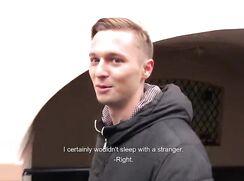 CH 404, Camera guy pays a young guy in black jacket with burgundy T, to suck and be f