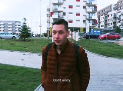 CH 407, Camera guy pays a young guy in rust brown jacket, to suck and be fucked