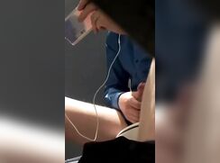 College dude caught jerking in library bathroom