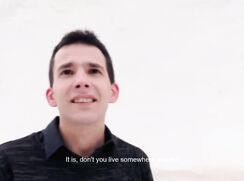 CH 414, Camera guy pays a young guy in dark blue shirt and grey knit top to suck and