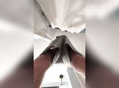 cute bating a big cock before shower