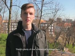 CH 425, Camera guy pays a young guy in dark grey hooded jacket and dark blue T to suc