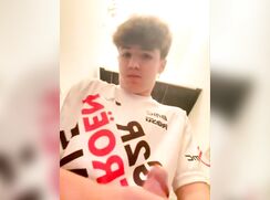 Cute soccer fan J/O on the toilet cam porn