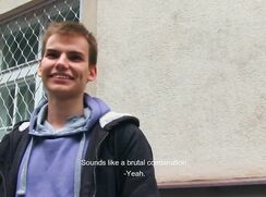 CH 437, Camera guy pays a young guy in brown jacket and purple hoodie to suck and be