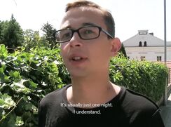 CH 448, Camera guy pays a young guy in black T and glasses to suck and be fucked