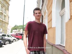 CH 449, Camera guy pays a young guy in purple T to suck and be fucked