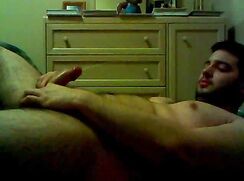 Chubby masturbates on the floor