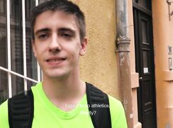 CH 465, Camera guy pays a young guy in lime green T to suck and be fucked