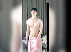 Smooth asian twink recording himself