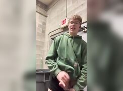 College boy sees hot girls at work and gets horny