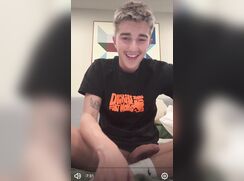 Jack Cameron jerks off in white socks and cum