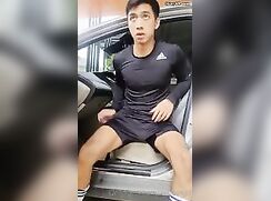 Thai Jerk Off in his Car
