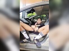 Thai Jerk Off in his Car