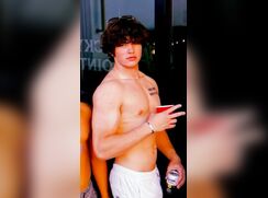 Young muscle jock jerking cock fucking chick cumming