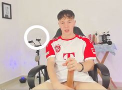 Twink with Huge Cock Eats your own Semen