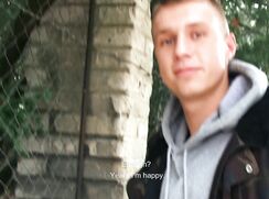 CH 480, Camera guy pays a young guy in a camo jacket and a grey hoodie to suck and be