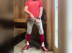 Alpha Baseball Player JockDad87 Edges in the Sauna Before a Workout