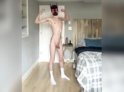 Shaved Uncut Cock Pup Poses